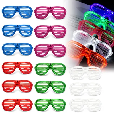 LED-Brillen 15 Stück, 5 Farben, 3 Blinkmodi, für Partys