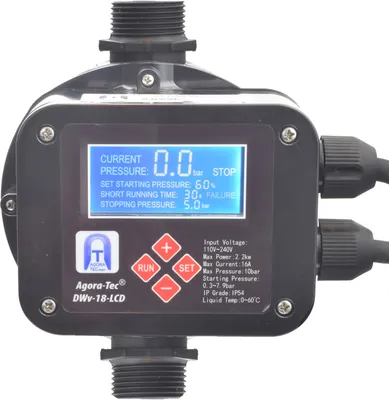Produktbild von Agora-Tec® Pumpensteuerung Druckschalter Durchflusswächter DWv-18-LCD verkabelt