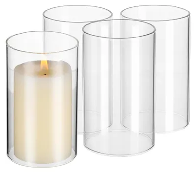 Produktbild von 4 Stück Glaszylinder für Teelichter und Kerzenhalter