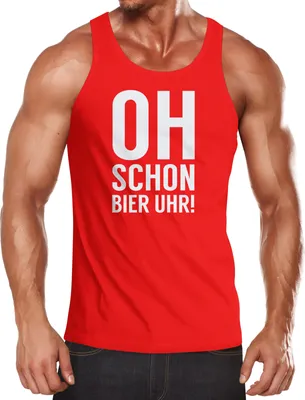 Produktbild von Herren Tanktop Oh schon Bier Uhr Moonworks® XXL