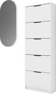 Produktbild von Schuhkipper Vicco Luca Weiß 2 Teile, mit LED Spiegel, Model 41629