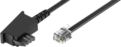 Obrázek produktu pro Goobay 68542 Propojovací kabel TAE-F (univerzální vývody), 15 m, bílý - zástrčka TAE-F > zástrčka RJ11/RJ14 (6P4C)