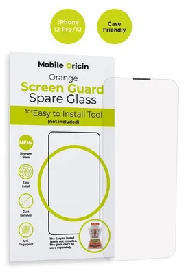 Imagen del producto de Protector de pantalla transparente para iPhone 12 Pro / 12 de la marca Mobile Origin, resistente a arañazos, golpes y impactos, 1 unidad