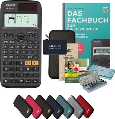 Produktbild von CALCUSO Streberpaket Dunkelgrau mit Taschenrechner Casio FX-85DE X