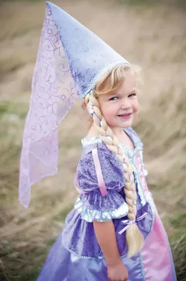 Produktbild von Rapunzel-Hut mit Zopf, lila - Faschingshut für Kinder