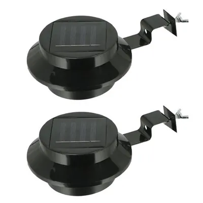 Produktbild von 2x Solar Dachrinnenleuchte Dachrinnenlampe Dachrinnen Lampe Licht Regenrinne Solarlampe Solarleuchte Beleuchtung Aussenlampe