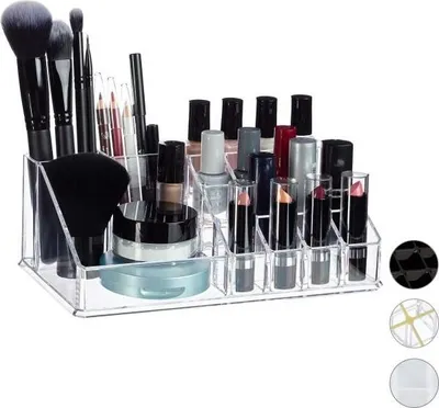 Produktbild von Kosmetik-Organizer aus Acryl, 16 Fächer für Nagellack, Lippenstift und Pinsel