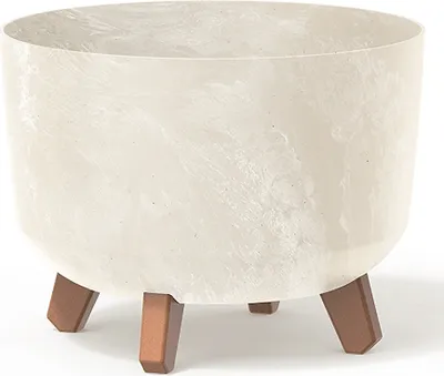 Produktbild von nabbi Kunststoff-Pflanzgefäß auf Beinen DGRL300E 29 cm - creme