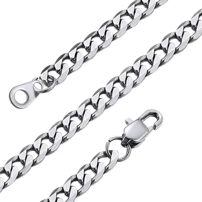 Imagen del producto de Collar cubano de 4 mm, 55 cm, de acero inoxidable, para hombres y mujeres