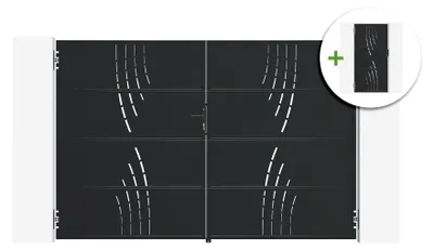 Produktbild von NALI VELETA 3 m Stahl-Schwingtor, 200 cm hoch, Schwarz + 200 cm hohes Fußgängertor