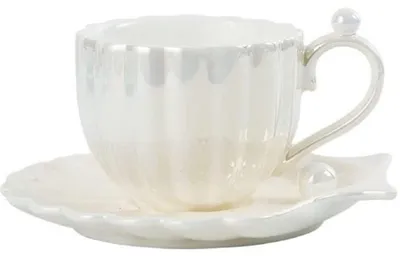 Zdjęcie produktu dla Zestaw dwóch filiżanek do cappuccino z podstawkami, porcelana, 250 ml, kolor biały
