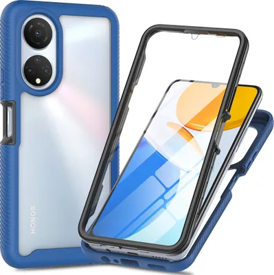 Produktbild von Huawei Honor X7 Hülle, TPU Bumper mit Eingebautem Displayschutz 360 Grad Komplettschutz Schutzhülle für Huawei Honor X7 Dunkelblau