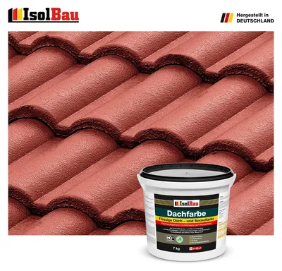 Produktbild von Isolbau Dachfarbe Rustikalrot 7 kg Sockelfarbe Fassadenfarbe Dachbeschichtung RAL Farbe