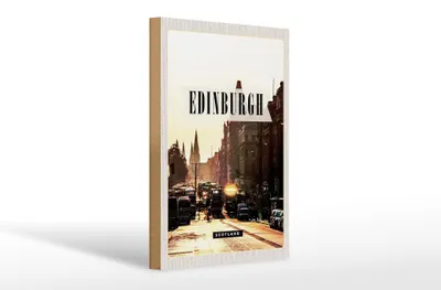 Produktbild von Holzschild Reise 20x30cm Edinburgh Scotland Reiseziel