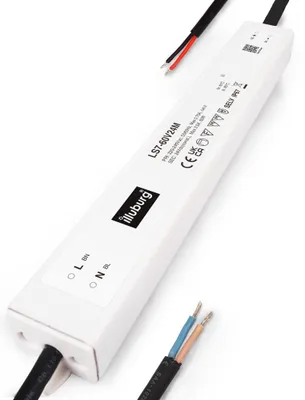 Immagine prodotto di Trasformatore LED illuburg 24 V 60 W, impermeabile IP67, senza sfarfallio, per strisce LED, alimentatore LED, driver