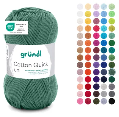Produktbild von Gründl Wolle Baumwolle Quick uni Häkelgarn 1 Knäuel 50 g, grüngrau