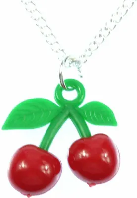 Produktbild von Kirschen Kette Halskette Miniblings 45cm Kirsche Frucht Kirschkette Rot grün P