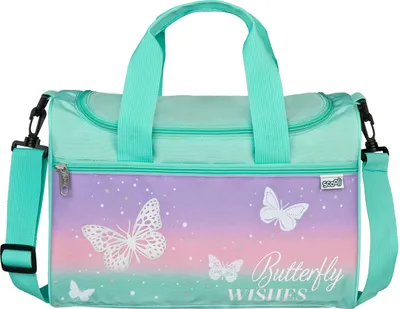 Image de Petit sac de sport enfant papillon, sac de voyage fille, sac de natation avec compartiment avant