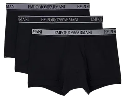 Productafbeelding van Emporio Armani - "Core" boxershorts voor heren, met logo (3-pack), model GT33659 (maat S) (zwart/zwart)