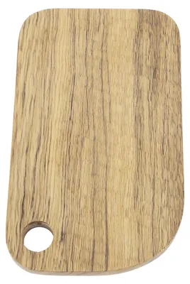Image de Planche à découper en bois avec trou de suspension – Planche à découper en bois pour le pain, la pizza, les légumes, les fruits et le fromage – Bois de zébrano – Rectangulaire – S