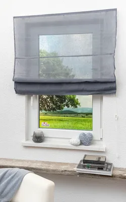 Produktbild von Lysel Outlet Raffrollo grau, transparent mit Schnurzug, Maße: (B x H) 60cm * 170cm