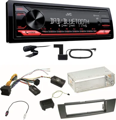 Produktbild von JVC KD-X272DBT Digitalradio Bluetooth FLAC Einbauset für BMW E90 E91 E92 E93