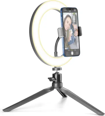 Immagine prodotto di Cellularline Selfie Ring Selfie Light SELFIERINGK con Telecomando Nero