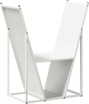 Produktbild von vidaXL Brennholzregal Weiß 69,5x35x81 cm Kaltgewalzter Stahl