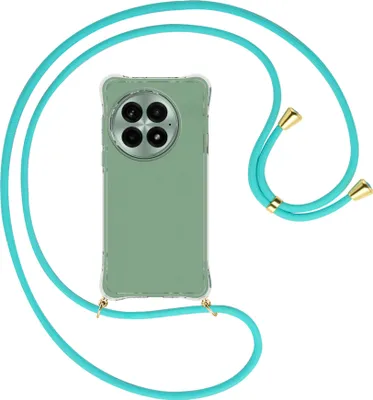 Produktbild von Handykette Backcover-Schutzhülle mit Band (Metall goldfarben) für OnePlus 13 5G/1+13 5G - türkis