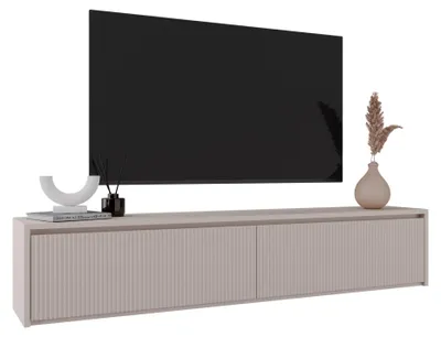 Image de Selsey Vemmi – Meuble TV bas à 2 portes, gris cachemire, 180 cm