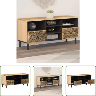 Produktbild von The Living Store TV-Schrank 100x33x46 cm Massivholz Mango