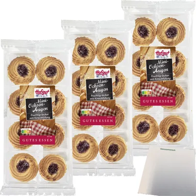 Produktbild von Hofgut Mini Ochsenaugen 3er Pack (3x125g Packung) + usy Block