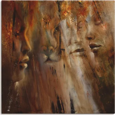Produktbild von ARTland Leinwandbild Gesichter Größe: 70x70 cm