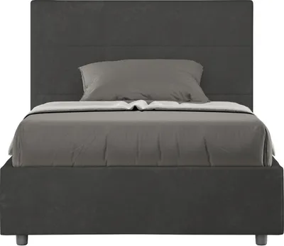 Produktbild von ITYHOME - Gepolstertes Bett ohne Lattenrost 120x200 mit Mikrofaserbezug Grau Mika