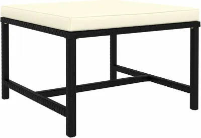 Image de Pouf modulaire avec coussin en polyrotin noir