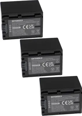 Produktbild von EXTENSILO 3x Akku kompatibel mit Sony NEX-VG900E, NEX-VG30H, NEX-VG30, NEX-VG30E, NEX-VG900, NEX-VG30EH, NEX-VG30EB Kamera (2060 mAh, 7,4 V, Li-Ion)