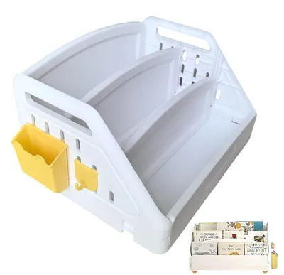 Immagine prodotto di Omgoods - Libreria per bambini - Scaffale portaoggetti bianco per libri per bambini