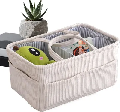 Produktbild von Windeltasche Organizer, mit Fächern, weiches Kordmaterial, für Kinderzimmer