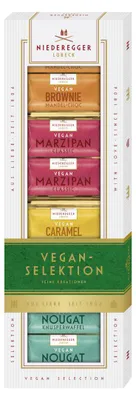 Zdjęcie produktu dla Niederegger, wegańskie praliny, różne smaki, opakowanie 100g (zawiera 4 różne rodzaje)