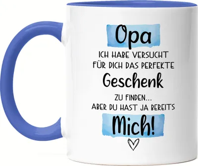 Produktbild von Opa Geschenk Tasse Blau Lustig Geschenkidee Bester Großvater Opi Vatertag