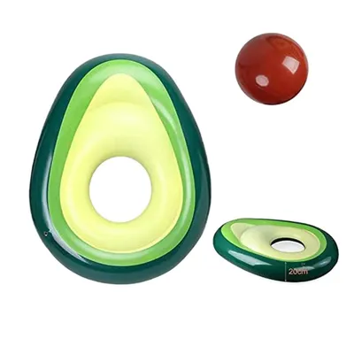 Produktbild von Avocado Pool Floß, Aufblasbare Luftmatratze mit Wasserball, für Sommerpartys, tragbar, 165x130 cm Schwimmmatratze für Erwachsene und Kinder
