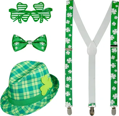 Produktbild von com-four® Leprechaun, Kobold Kostüme zum St. Patricks Day - Outfits und Accessoires für das grüne, irische Fest - Für Fasching, Fastnacht, Karneval, Parade, Motto-Party, Irish Pub