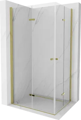 Image de Mexen Lima Duo Cabine de douche pliante 90 x 80 cm, Transparent, Or - 856-090-080-50-00-02