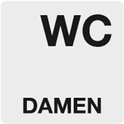 Produktbild von Schild Alu Piktogramm WC Damen Selbstklebend 60x60mm