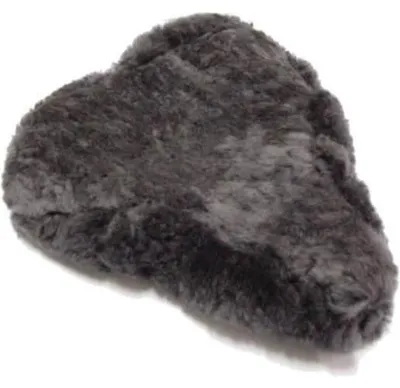 Image de Tapis de selle en peau de mouton gris 28 cm