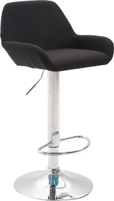Produktbild von TPFLiving Barhocker Bragnum Gestell Metall in Chromoptik Stoff Schwarz