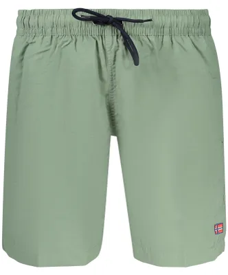 Produktbild von Grüne Herren-Badehose mit Innenslip & Kontrastdetails – Norwegen 1963 Stil
