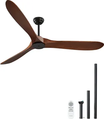 Produktbild von 180cm Deckenventilator Holzflügel kein Licht Fernbedienung Motor umkehrbar