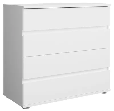 Image de Commode Fino avec tiroirs, dimensions 92 x 42 x 85 cm, couleur blanche