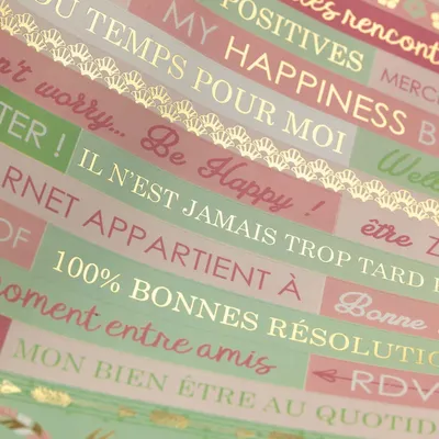 Image de Kit de bien-être pour Bullet Journal, comprenant des autocollants et des pochoirs, pour une décoration créative